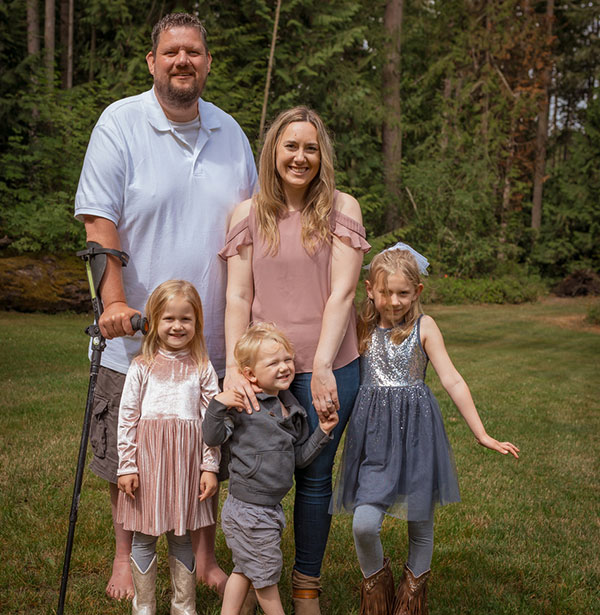 Pat Lynn with wife and three children